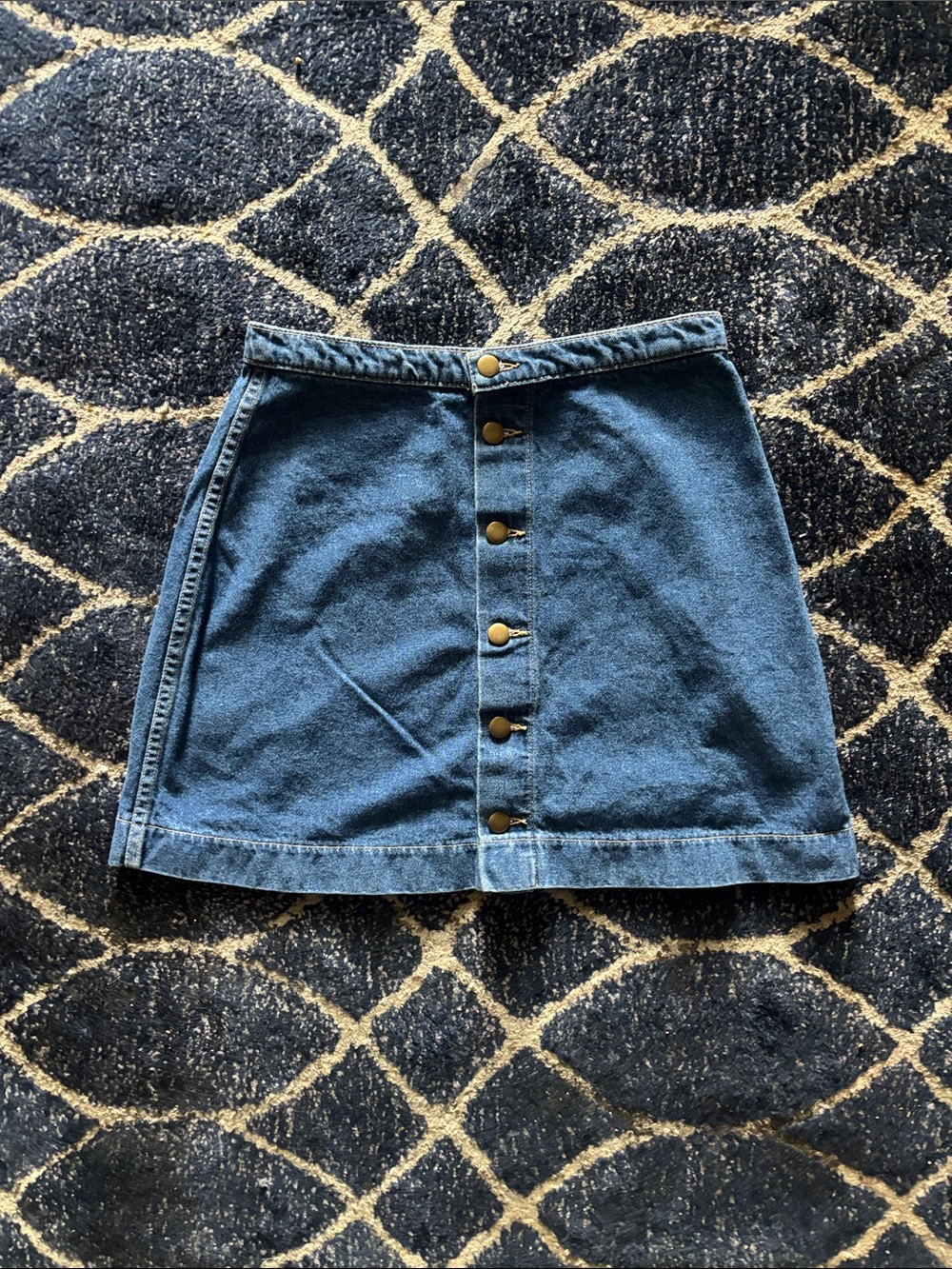 American Apparel Button-Front Denim Mini Skirt - Blue